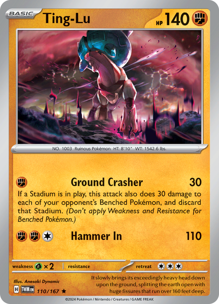 Pokemon TCG - Twilight Masquerade - #110 - Ting-Lu - Rare Funporium Pokemon TCG - Twilight Masquerade - #110 - Ting-Lu - Rare Funporium