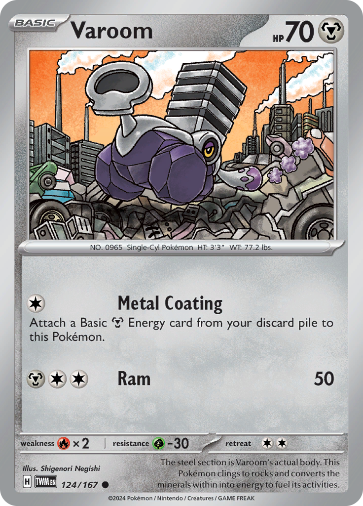 Pokemon TCG - Twilight Masquerade - #124 - Varoom - Common Funporium Pokemon TCG - Twilight Masquerade - #124 - Varoom - Common Funporium
