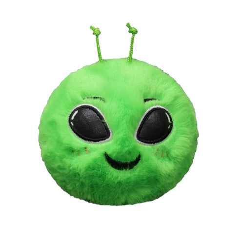 Sebastian the Green Alien TY Beanie Bouncer plush toy with bright green fur and large eyes.