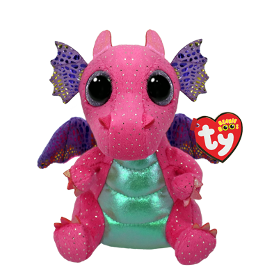 TY regular sized Beanie Boo of Spitfire the pink dragon.