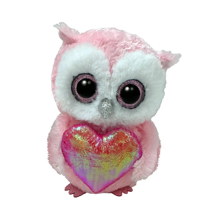 Whisper | Owl with Heart | Regular | TY Beanie Boo