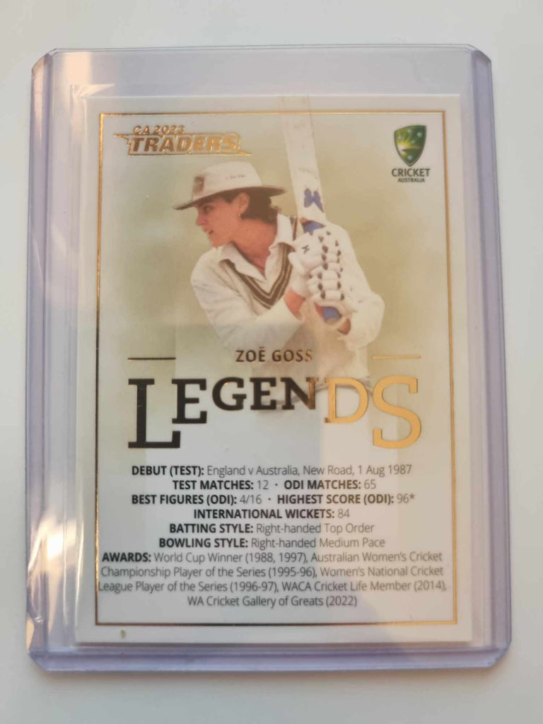 Cricket Australia Priority Case Card. Legends CCL8 Zoe Goss #29/30.