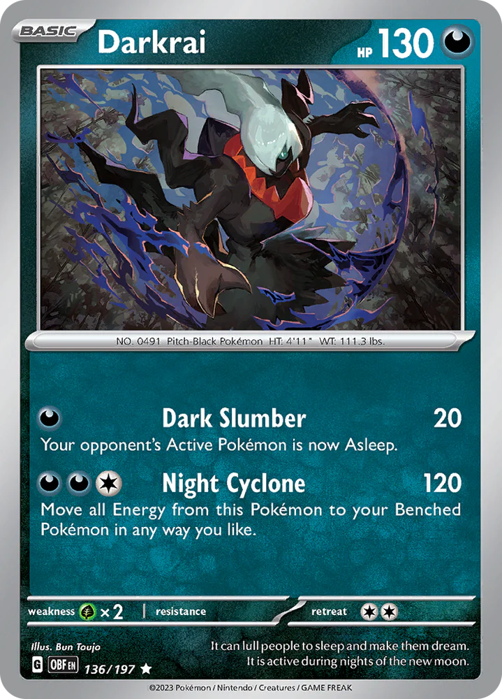 Pokemon TCG - Obsidian Flames - #136 -Darkrai - Rare Holo Funporium Pokemon TCG - Obsidian Flames - #136 -Darkrai - Rare Holo Funporium