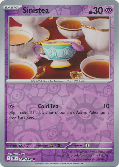 Pokemon TCG -Obsidian Flames -#97 -Sinistea -Common -Reverse Holo