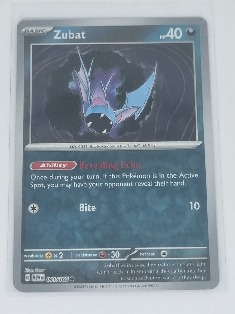 Pokemon TCG - Pokemon 151 - #041/165 - Reverse Holo - Zubat - Common