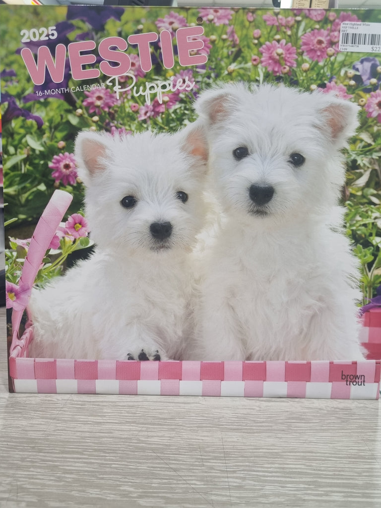 West Highland White Terrier Puppies - Large 30x30cm - 2025 Calendar