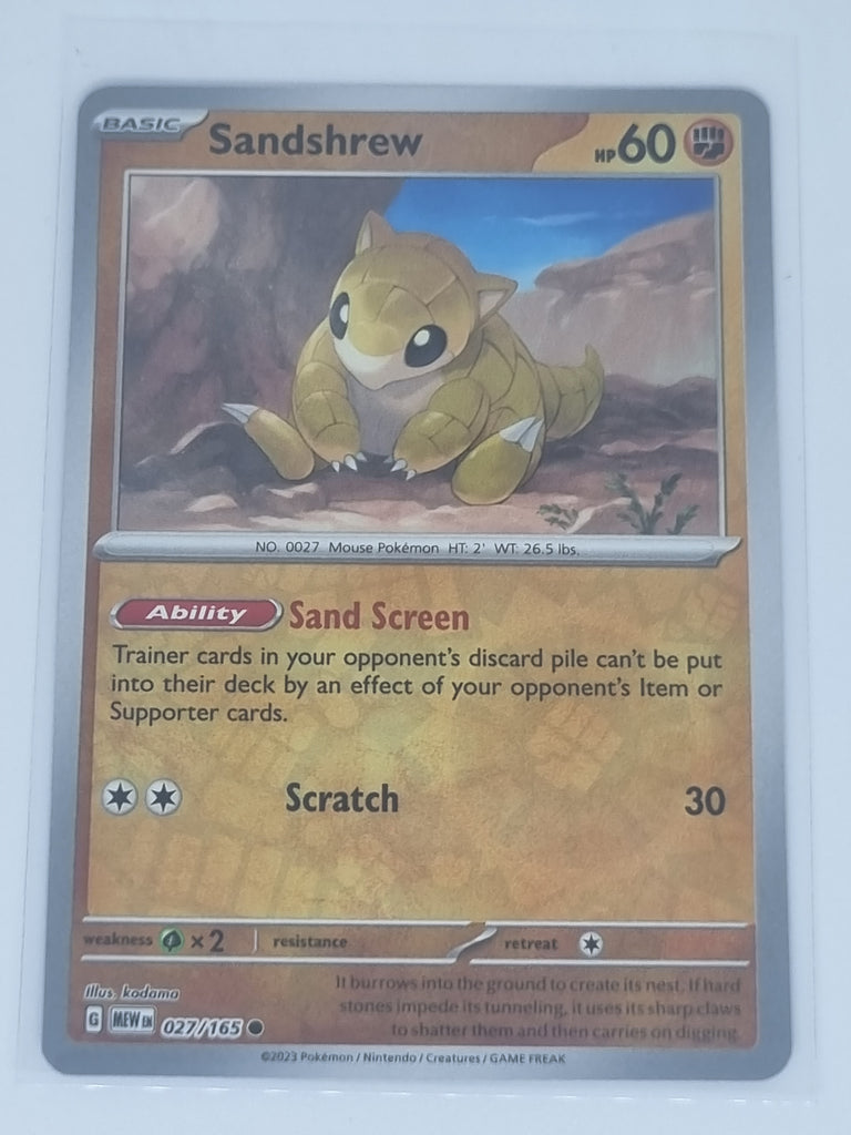 Pokemon TCG - Pokemon 151 - #027/165 - Reverse Holo - Sandshrew - Common