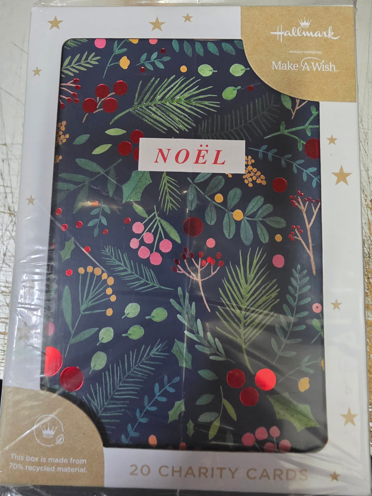 Hallmark Charity Boxed Christmas Cards | 20 Cards 4 Designs | Noel
