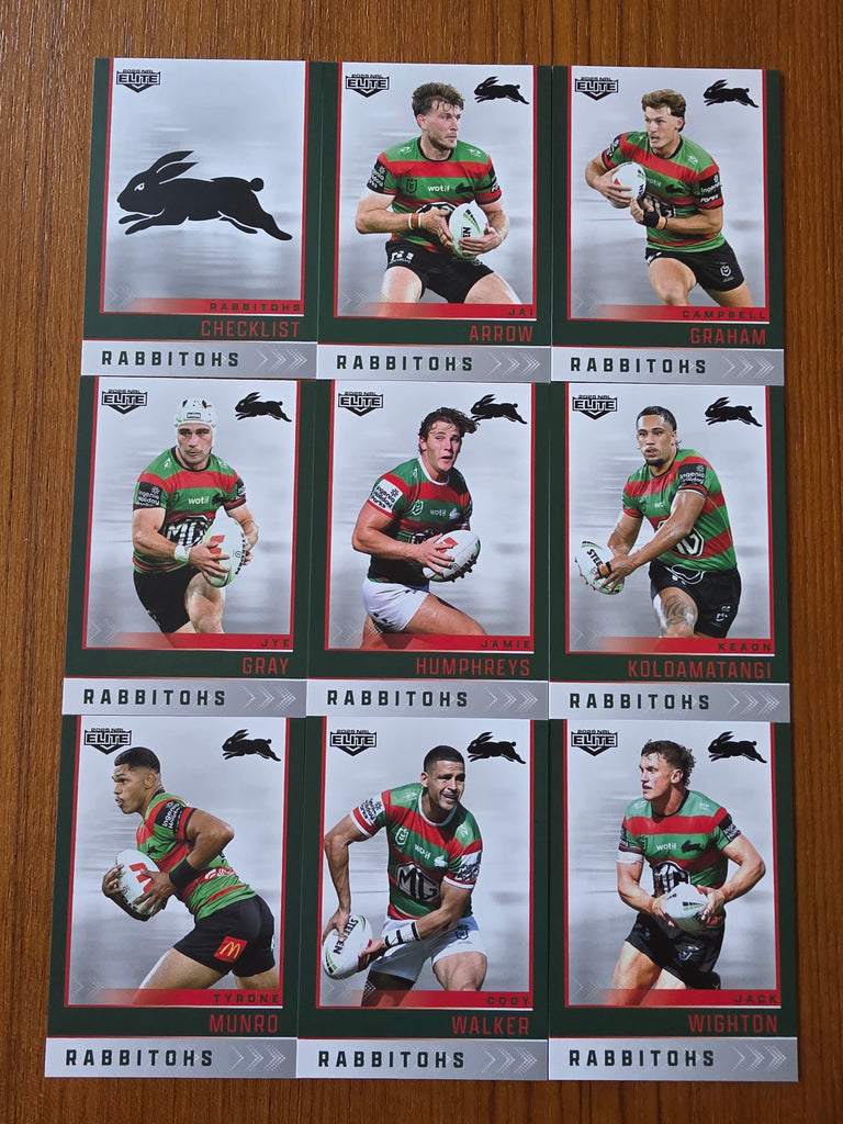 NRL 2025 Elite | Base Team Set 9 Cards |Rabbitohs
