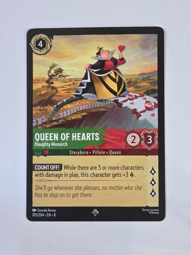 Disney Lorcana Reign of Jafar | Queen of Hearts Haughty Monarch | #105 | Super Rare