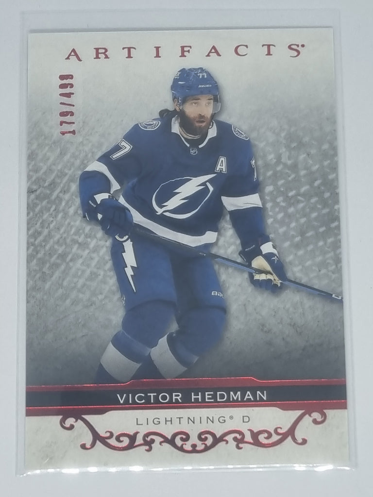 2021-22 Hockey Artifacts - #143 - Victor Hedman - Lightning - Ruby Parallel /499