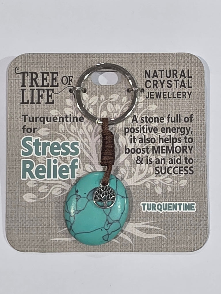 Tree of Life | Stress Relief | Turquentine Keyring | Natural Crystal Jewellery