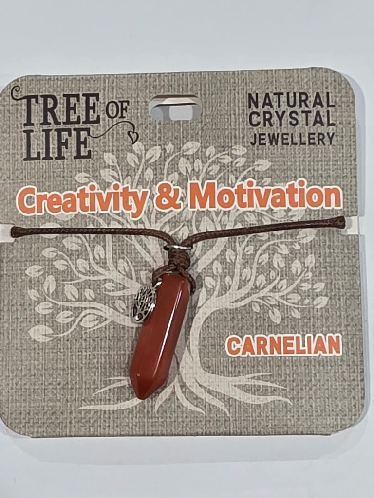 Tree of Life | Creativity & Motivation | Carnelian Necklace | Natural Crystal Jewellery