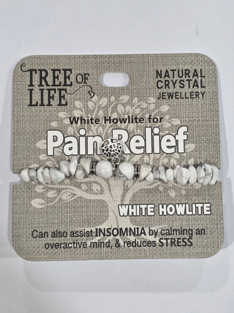 Tree of Life | Pain Relief | White Howlite Bracelet | Natural Crystal Jewellery