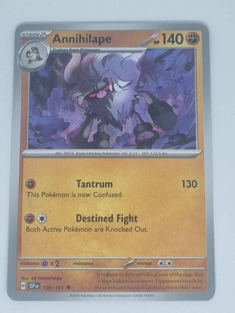 Pokemon TCG - Surging Sparks - #100/191 - Annihilape - Uncommon Funporium Pokemon TCG - Surging Sparks - #100/191 - Annihilape - Uncommon Funporium