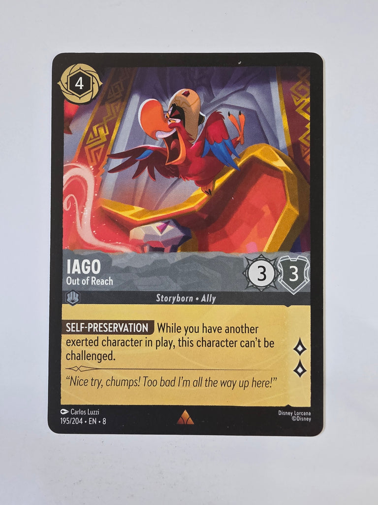 Disney Lorcana Reign of Jafar | Iago Out of Reach | #195 | Rare