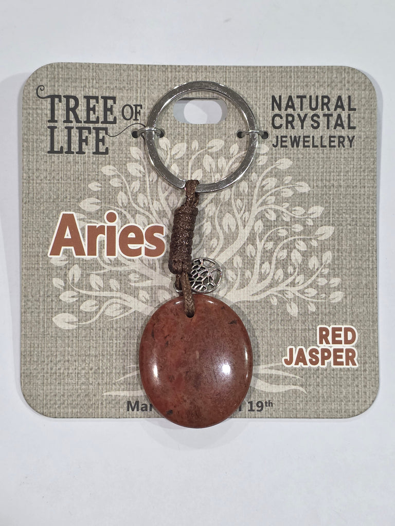 Tree of Life | Aries | Red Jasper Keyring | Natural Crystal Jewellery