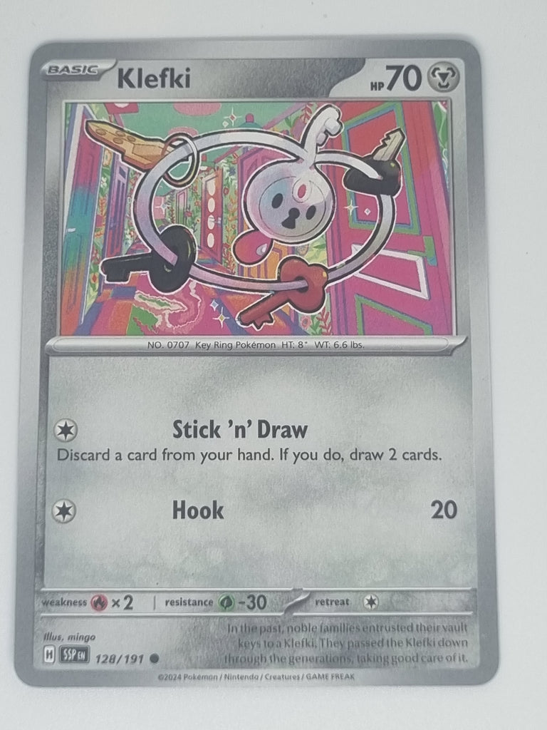 Pokemon TCG - Surging Sparks - #128/191 - Klefki - Common Funporium Pokemon TCG - Surging Sparks - #128/191 - Klefki - Common Funporium