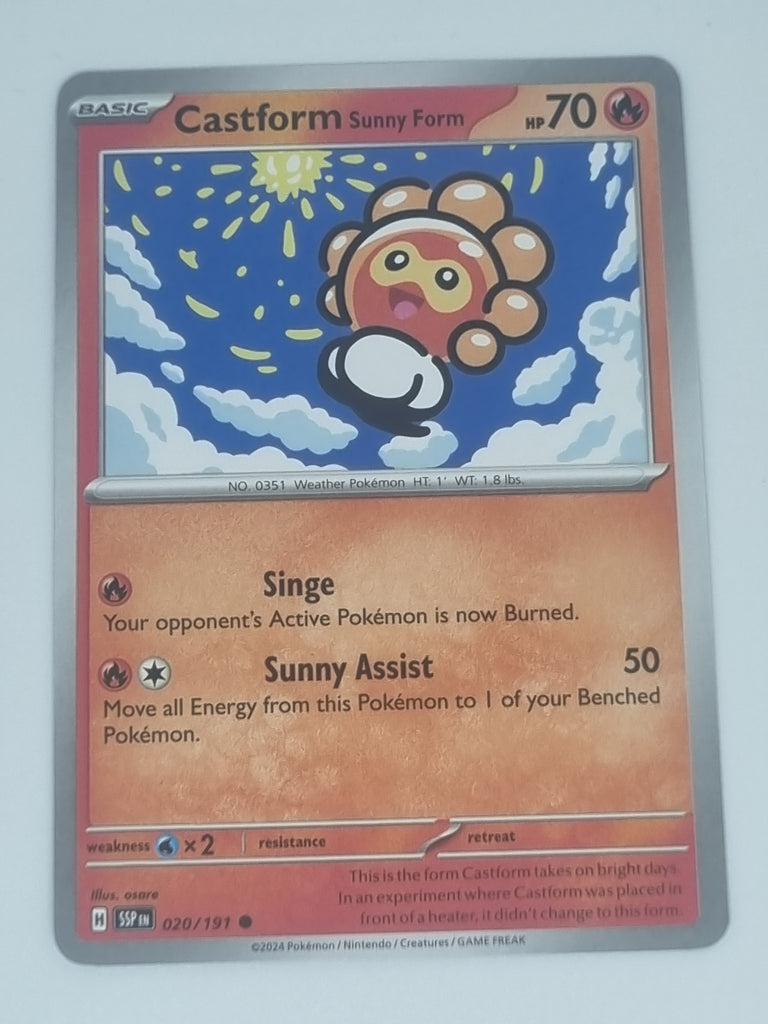 Pokemon TCG - Surging Sparks - #020/191 - Castform Sunny Form - Common Funporium Pokemon TCG - Surging Sparks - #020/191 - Castform Sunny Form - Common Funporium