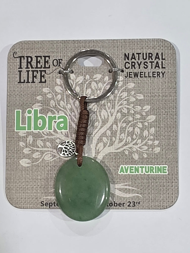 Tree of Life | Libra | Aventurine Keyring | Natural Crystal Jewellery