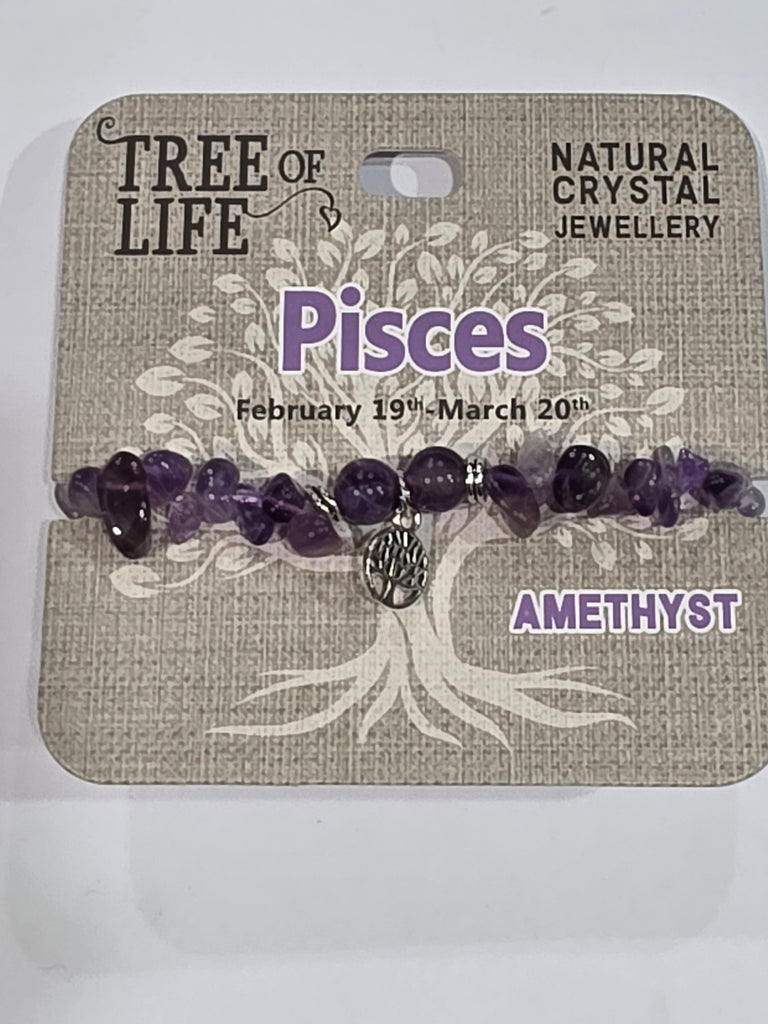 Tree of Life | Pisces | Amethyst Bracelet | Natural Crystal Jewellery
