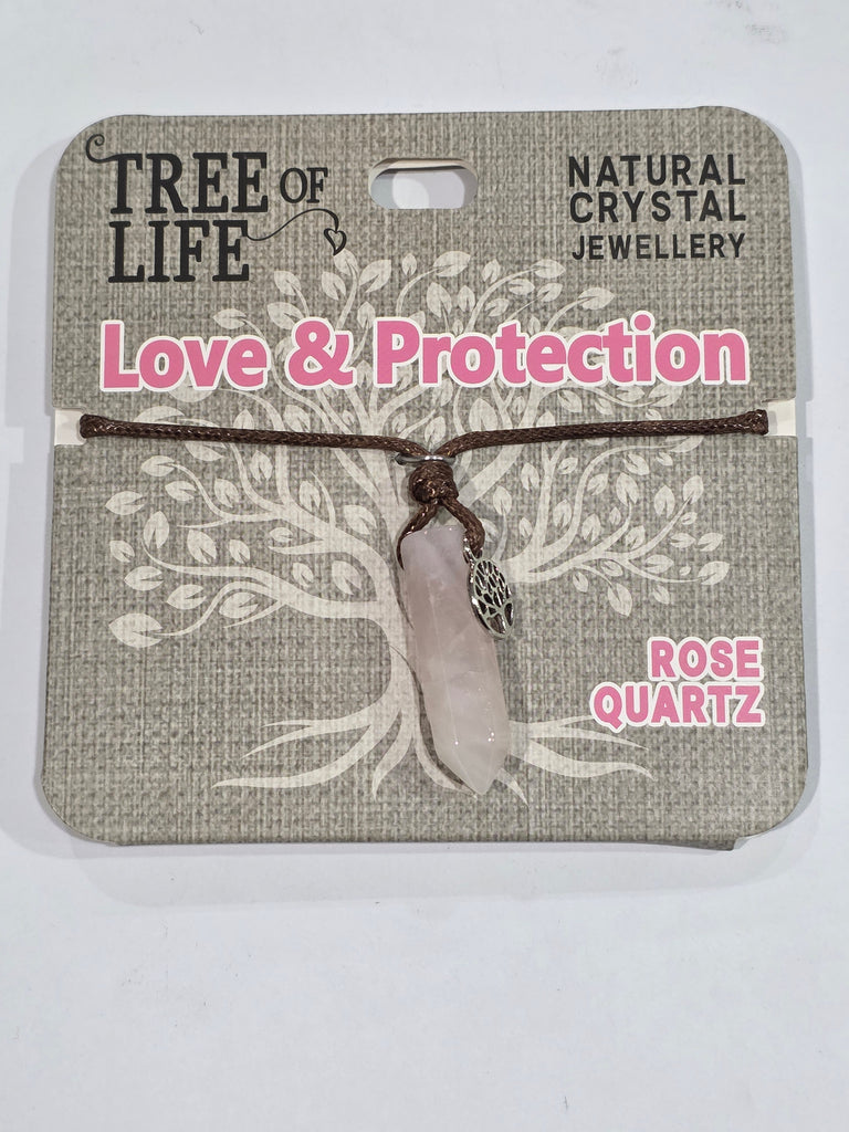 Tree of Life | Love & Protection | Rose Quartz Necklace | Natural Crystal Jewellery