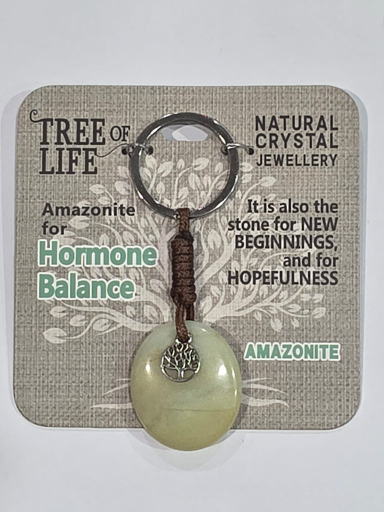 Tree of Life | Hormone Balance | Amazonite Keyring | Natural Crystal Jewellery