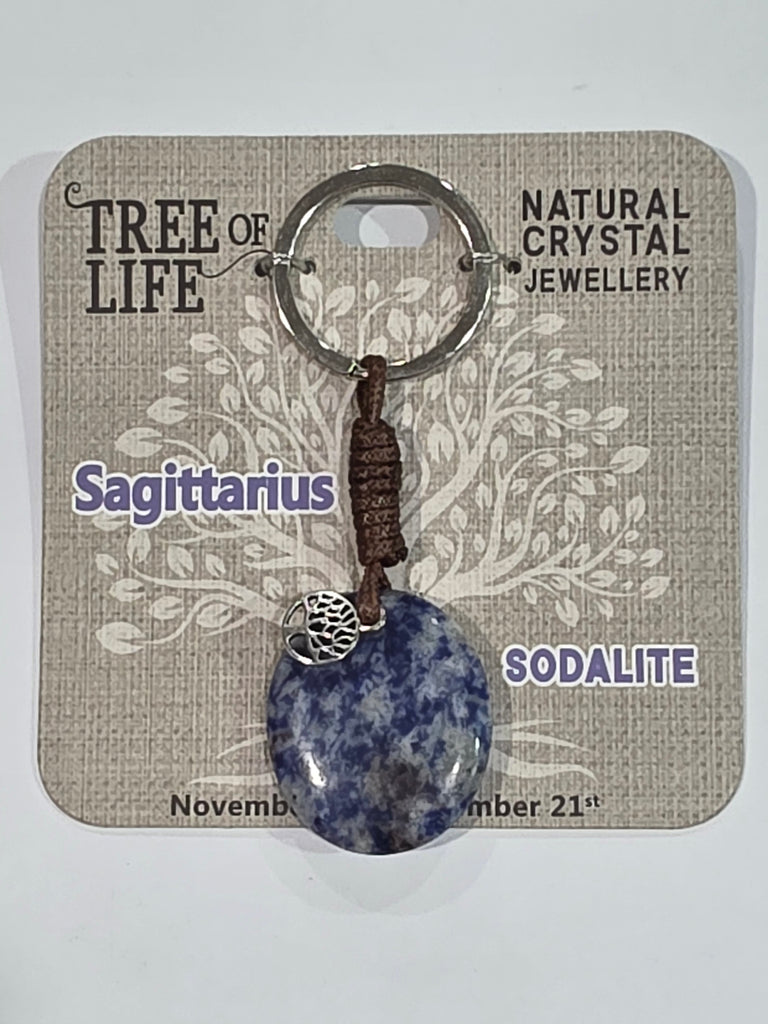 Tree of Life | Sagittarius | Sodalite Keyring | Natural Crystal Jewellery