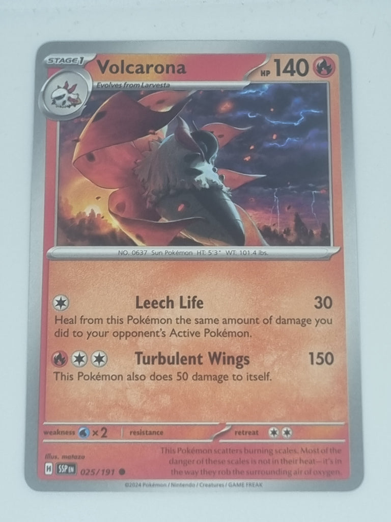 Pokemon TCG - Surging Sparks - #025/191 - Volcarona - Common Funporium Pokemon TCG - Surging Sparks - #025/191 - Volcarona - Common Funporium