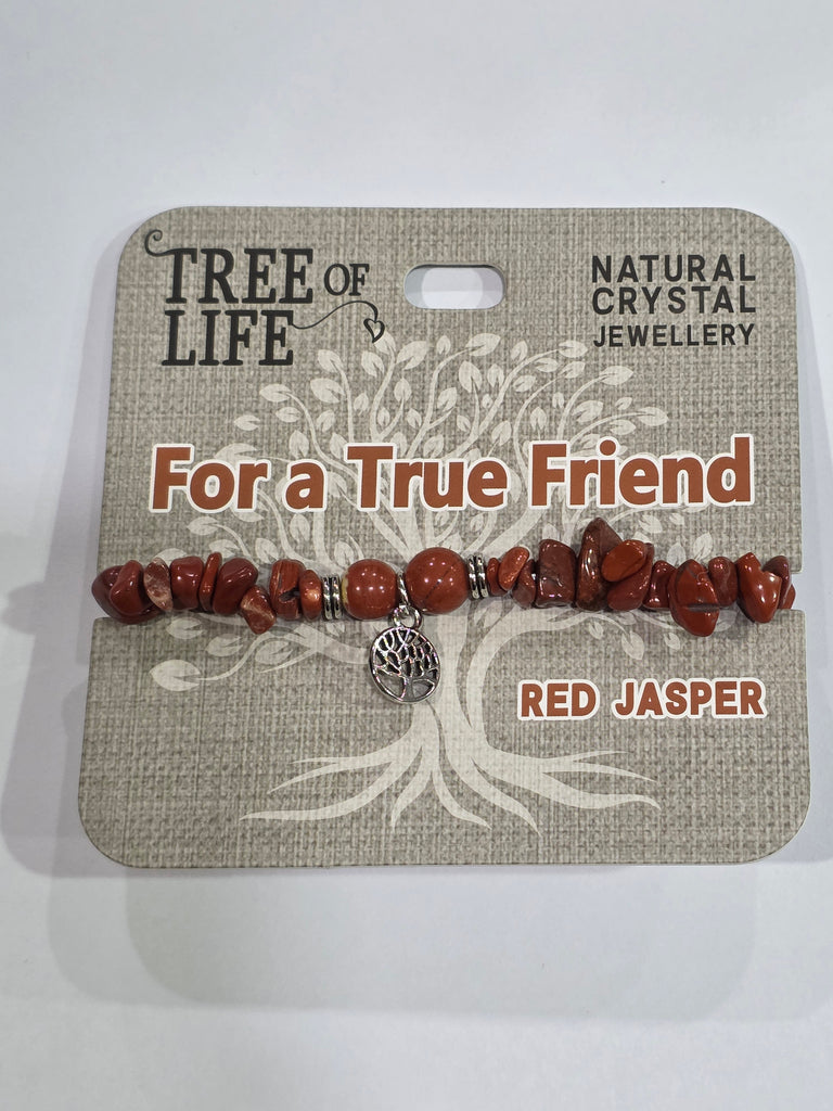 Tree of Life | True Friend | Red Jasper Bracelet | Natural Crystal Jewellery
