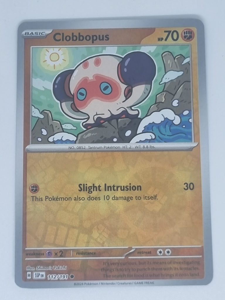 Pokemon TCG - Surging Sparks - #112/191 - Reverse Holo - Clobbopus - C Funporium Pokemon TCG - Surging Sparks - #112/191 - Reverse Holo - Clobbopus - C Funporium