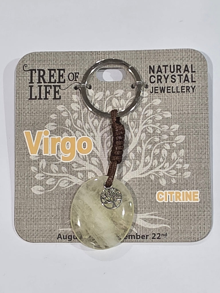Tree of Life | Virgo | Citrine Keyring | Natural Crystal Jewellery