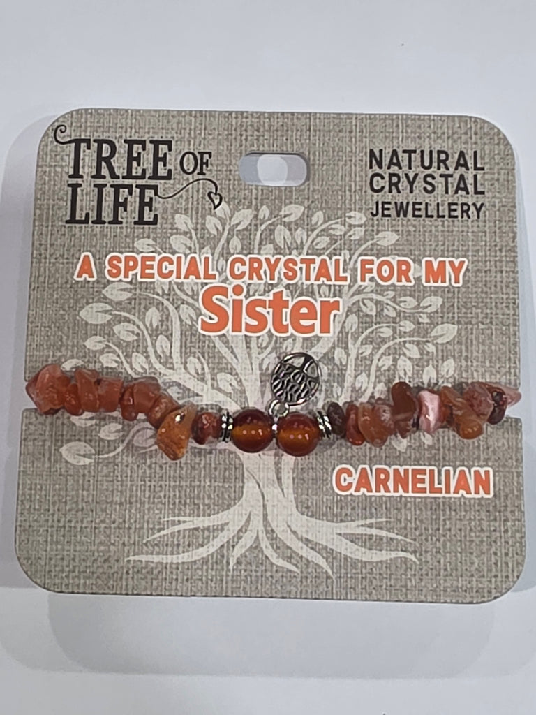 Tree of Life | Special Sister | Carnelian Bracelet | Natural Crystal Jewellery