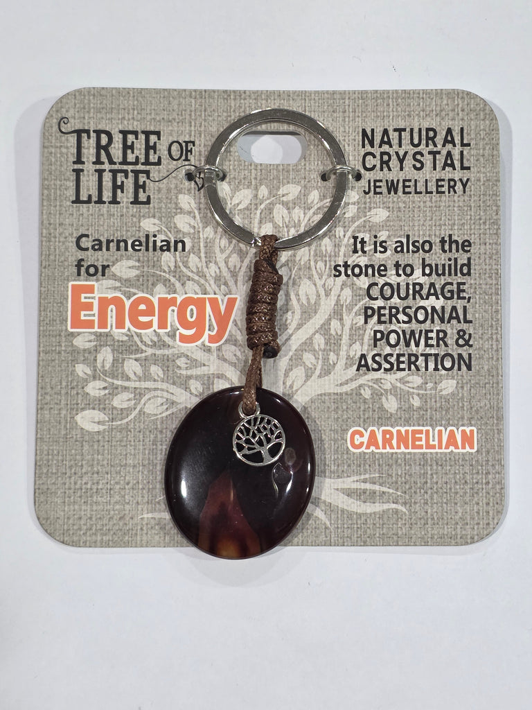 Tree of Life | Energy | Carnelian Keyring | Natural Crystal Jewellery