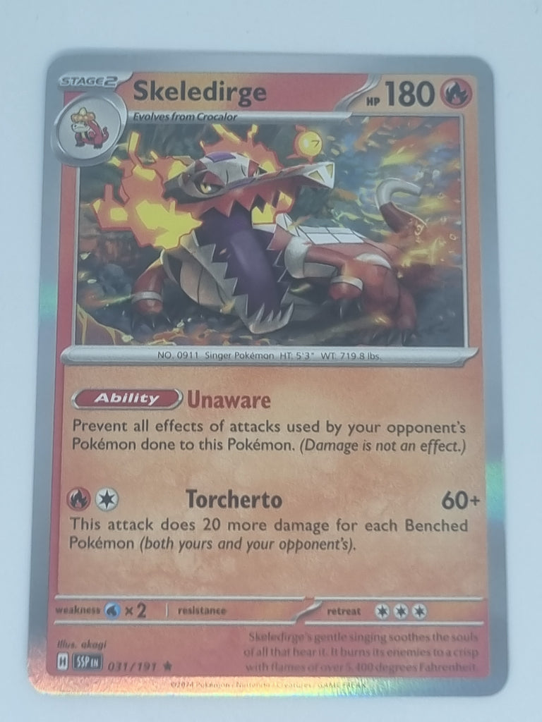 Pokemon TCG - Surging Sparks - #031/191 - Skeledirge - Rare Funporium Pokemon TCG - Surging Sparks - #031/191 - Skeledirge - Rare Funporium