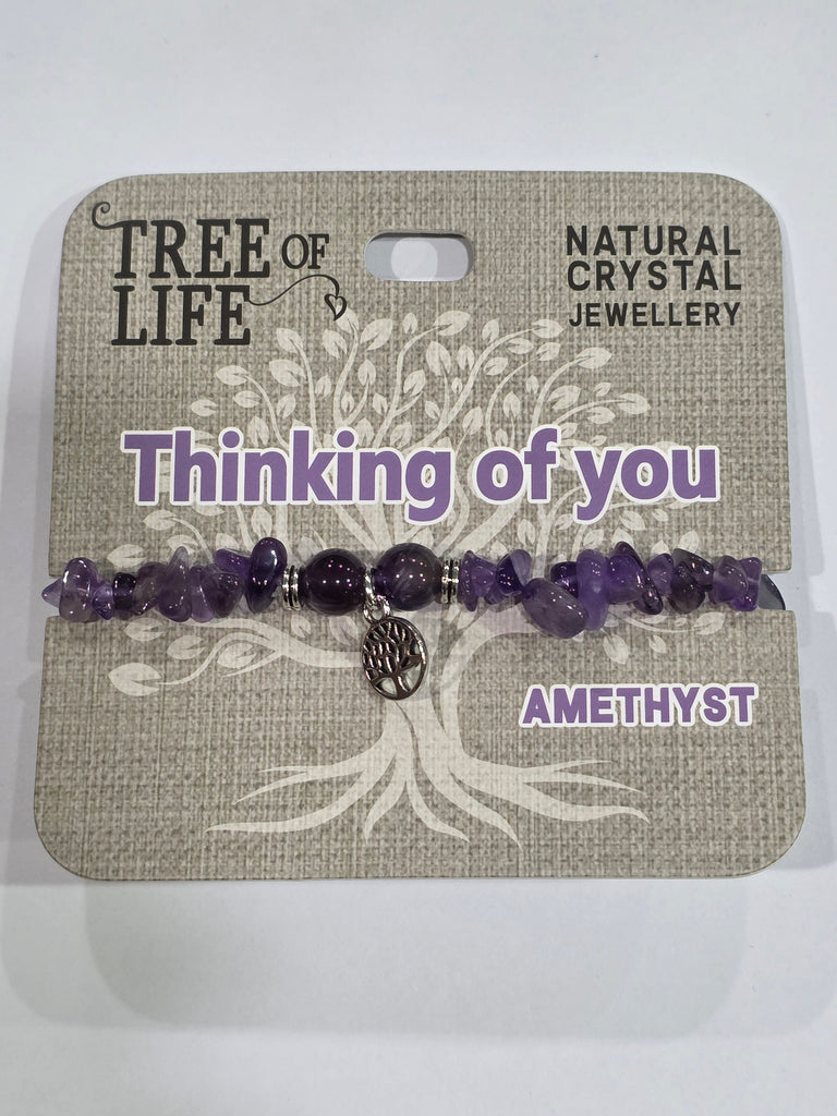 Tree of Life | Thinking of You | Amethyst Bracelet | Natural Crystal Jewellery