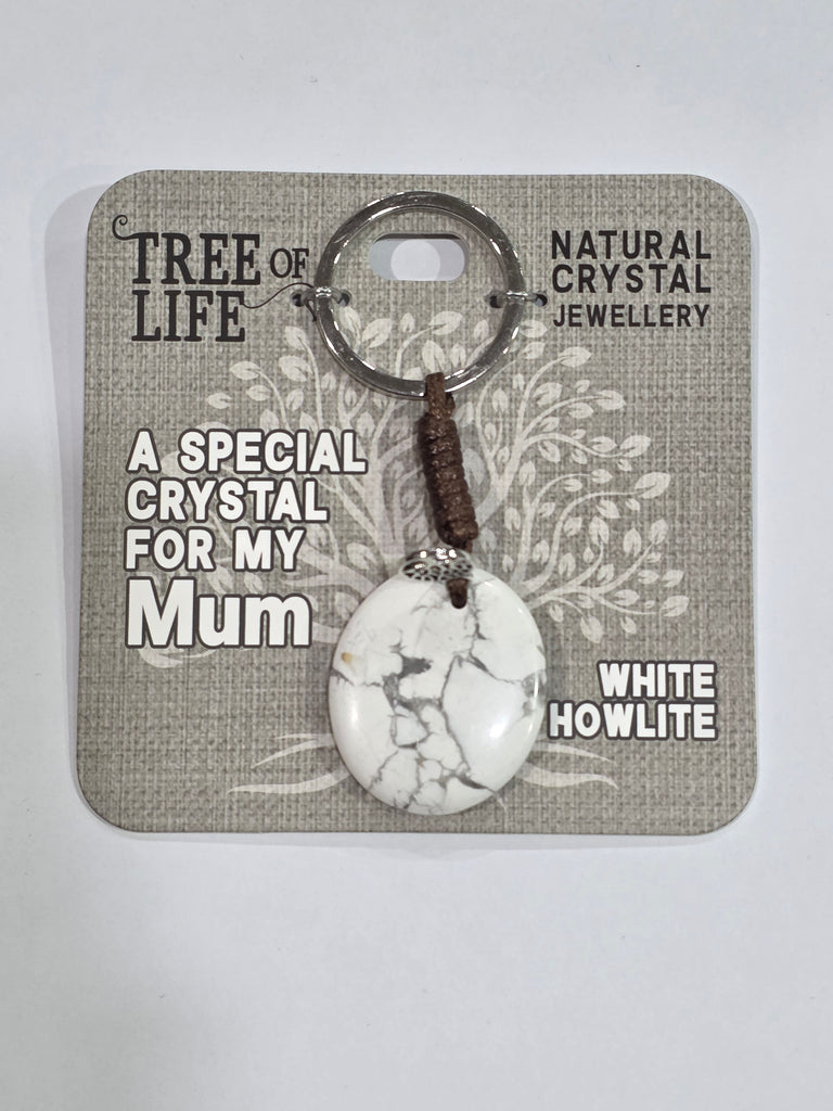 Tree of Life | For My Mum | White Howlite Keyring | Natural Crystal Jewellery