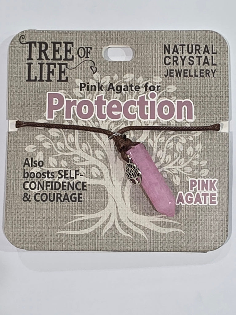 Tree of Life | Protection | Pink Agate Necklace | Natural Crystal Jewellery