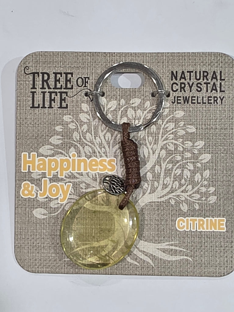Tree of Life | Hapiness & Joy | Citrine Keyring | Natural Crystal Jewellery