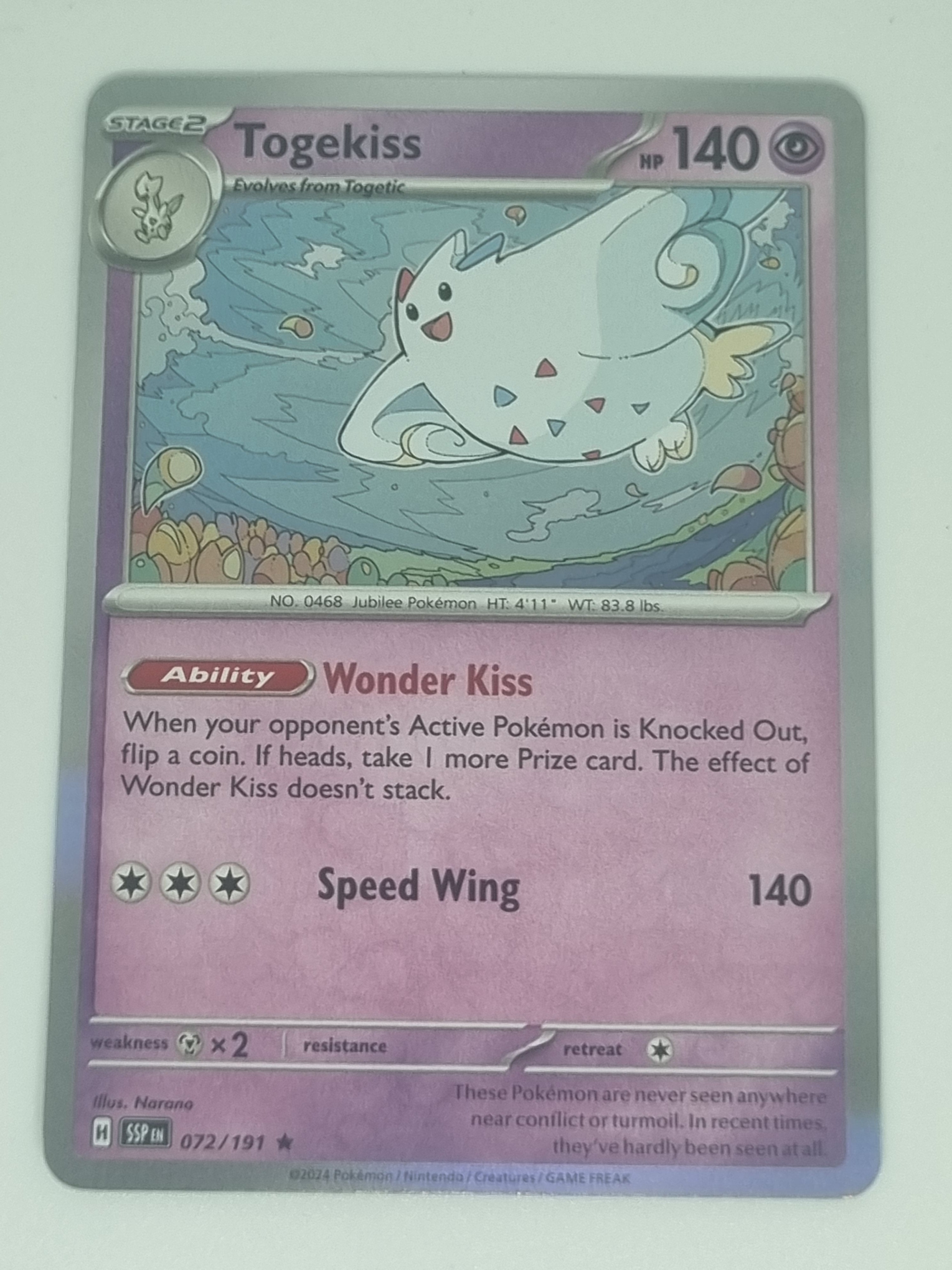 Pokemon TCG - Surging Sparks - #072/191 - Togekiss - Rare  Funporium