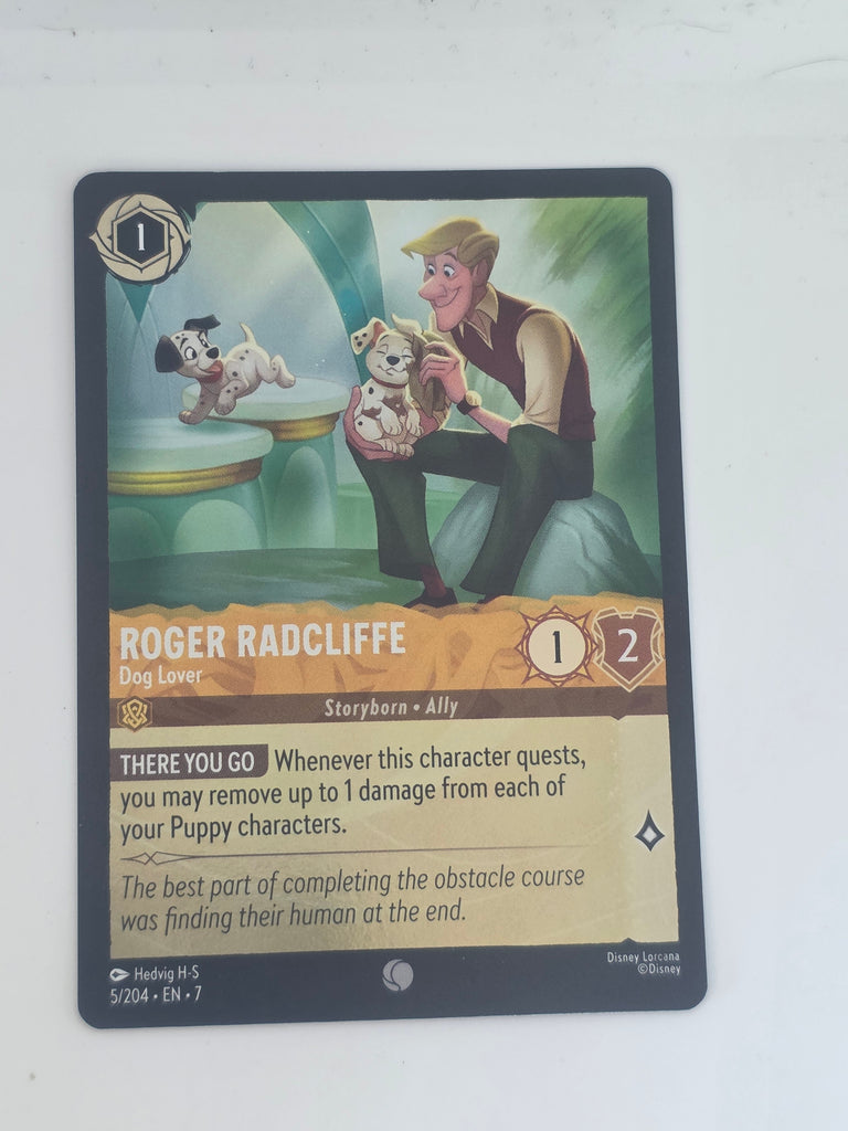 Lorcana | Archazia's Island COLDFOIL #5/204| Roger Radcliffe Dog Lover | Common