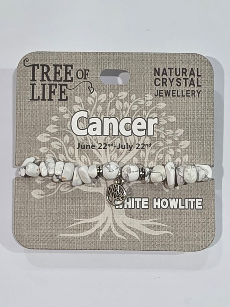 Tree of Life | Cancer | White Howlite Bracelet | Natural Crystal Jewellery
