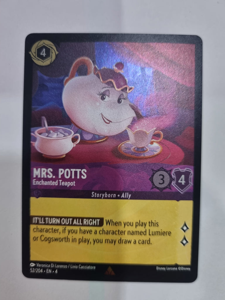 Ursula's Return - FOIL - Mrs. Potts - Enchanted Teapot - 52/204 - Rare