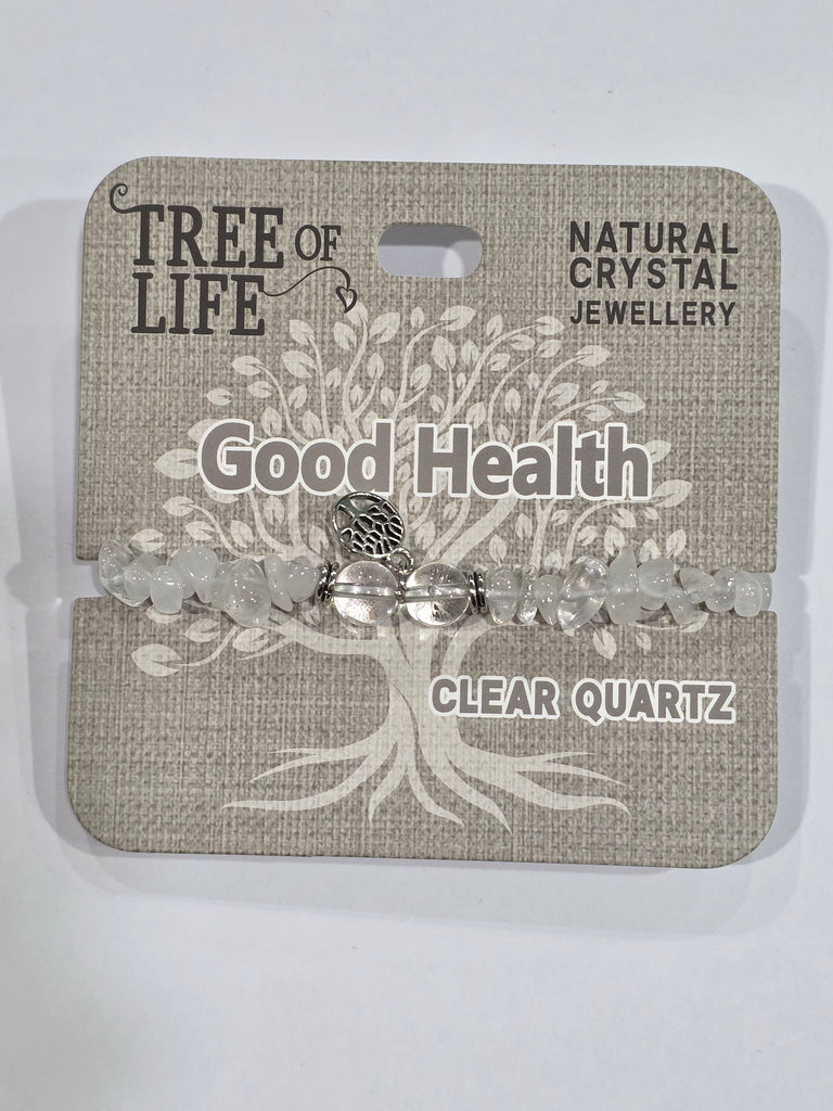 Tree of Life | Good Health | Clear Quartz Bracelet | Natural Crystal Jewellery