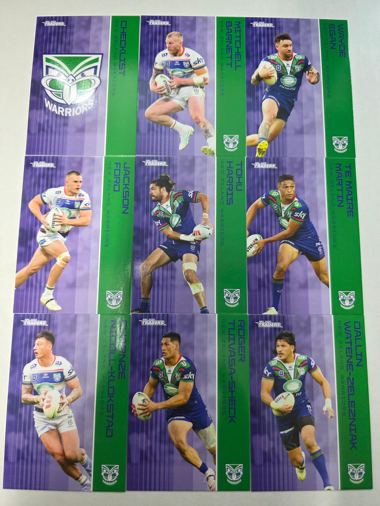 NRL 2025 Traders - Base Team Set 9 Cards - Warriors
