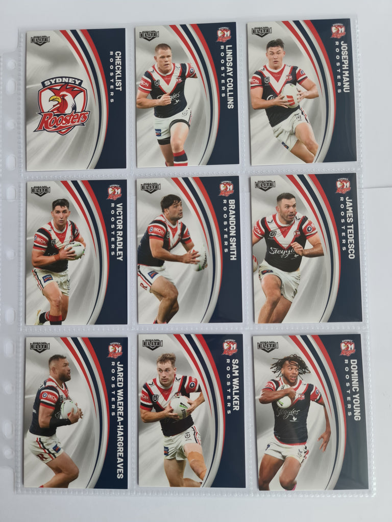 2024 Elite NRL - Base Team Set 9 Cards - Roosters