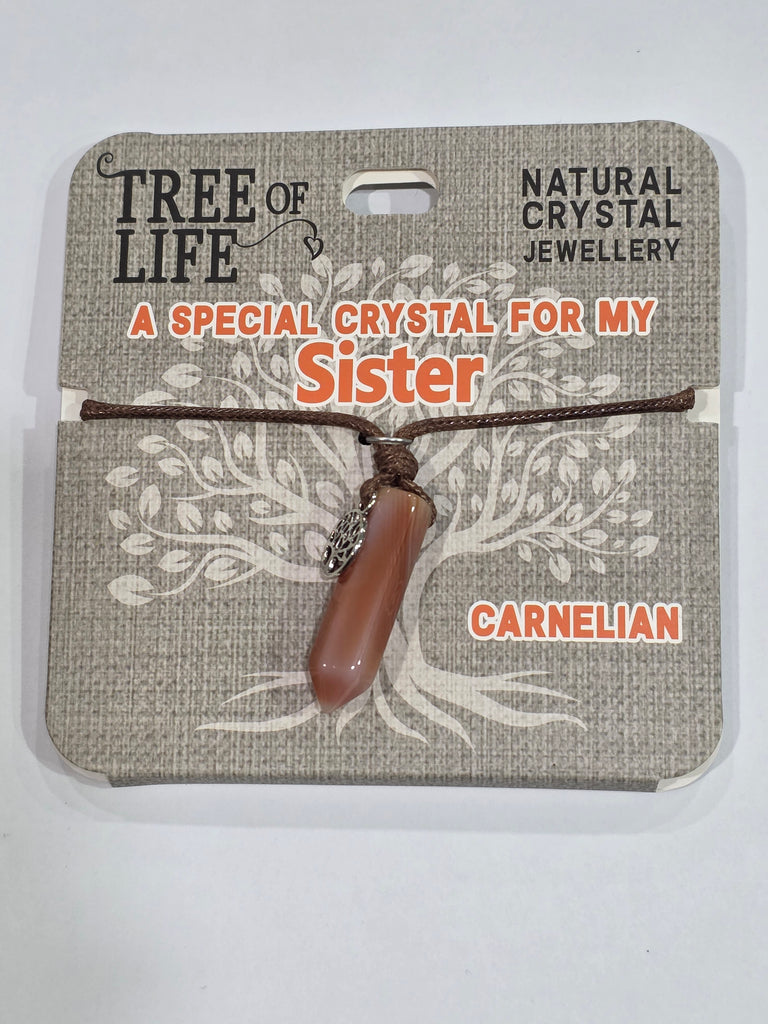 Tree of Life | Special Sister | Carnelian Necklace | Natural Crystal Jewellery