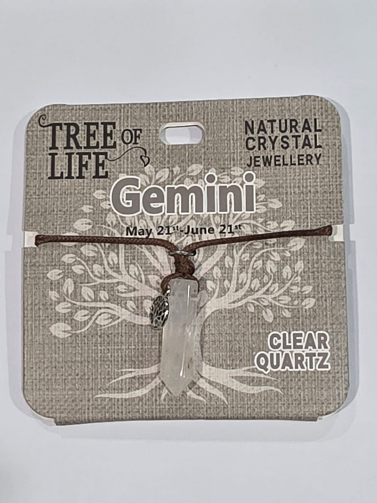 Tree of Life | Gemini | Clear Quartz Necklace | Natural Crystal Jewellery