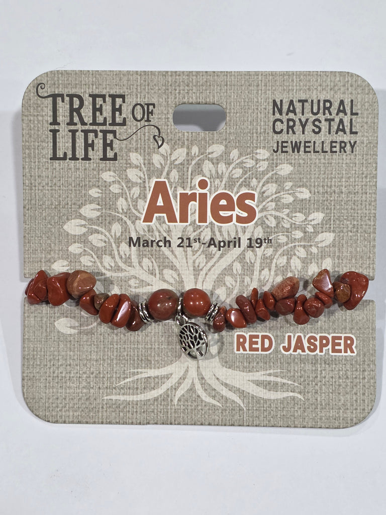 Tree of Life | Aries | Red Jasper Bracelet | Natural Crystal Jewellery