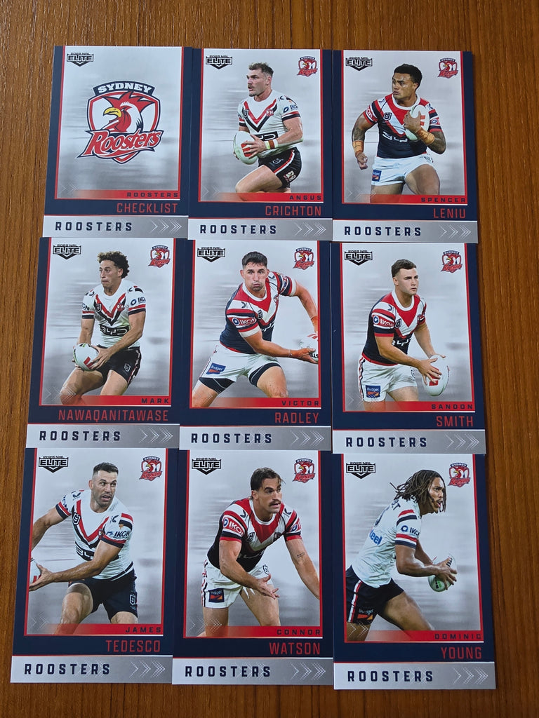 NRL 2025 Elite | Base Team Set 9 Cards | Roosters